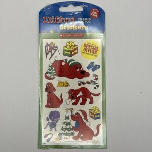 Clifford the Big Red Dog Vintage Sticker Scholastic Christmas NEW Sealed Vintage